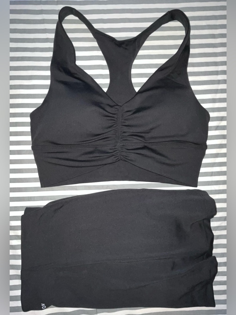 Paragon Fitwear Reluna Ace Mid-Rise Mini Skort + Ruched Bra in Black Size M